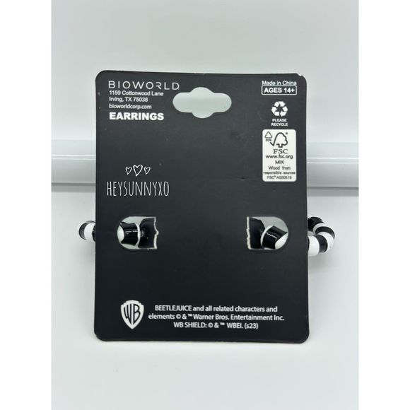 Beetlejuice Sandworm Faux Tunnel Earrings - Picture 2 of 2